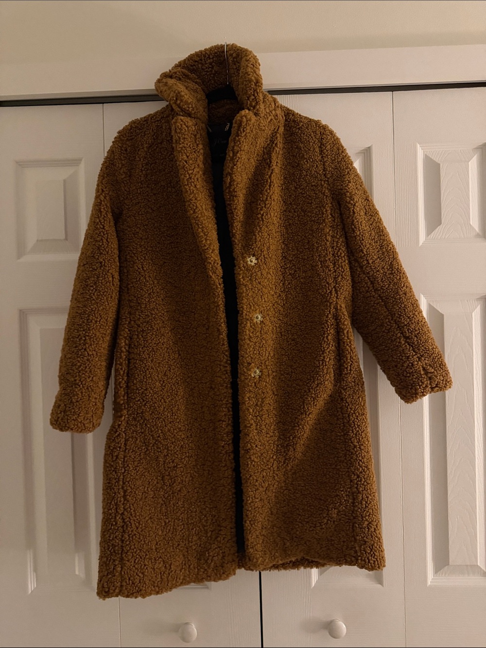 J. Crew Plush Teddy Coat in Camel Brown - XXS